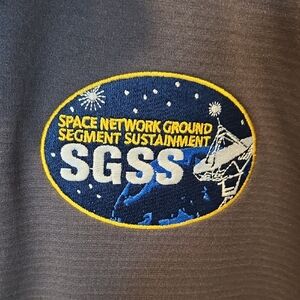 Gray Polo with Space Network SGSS Embroidered Patch